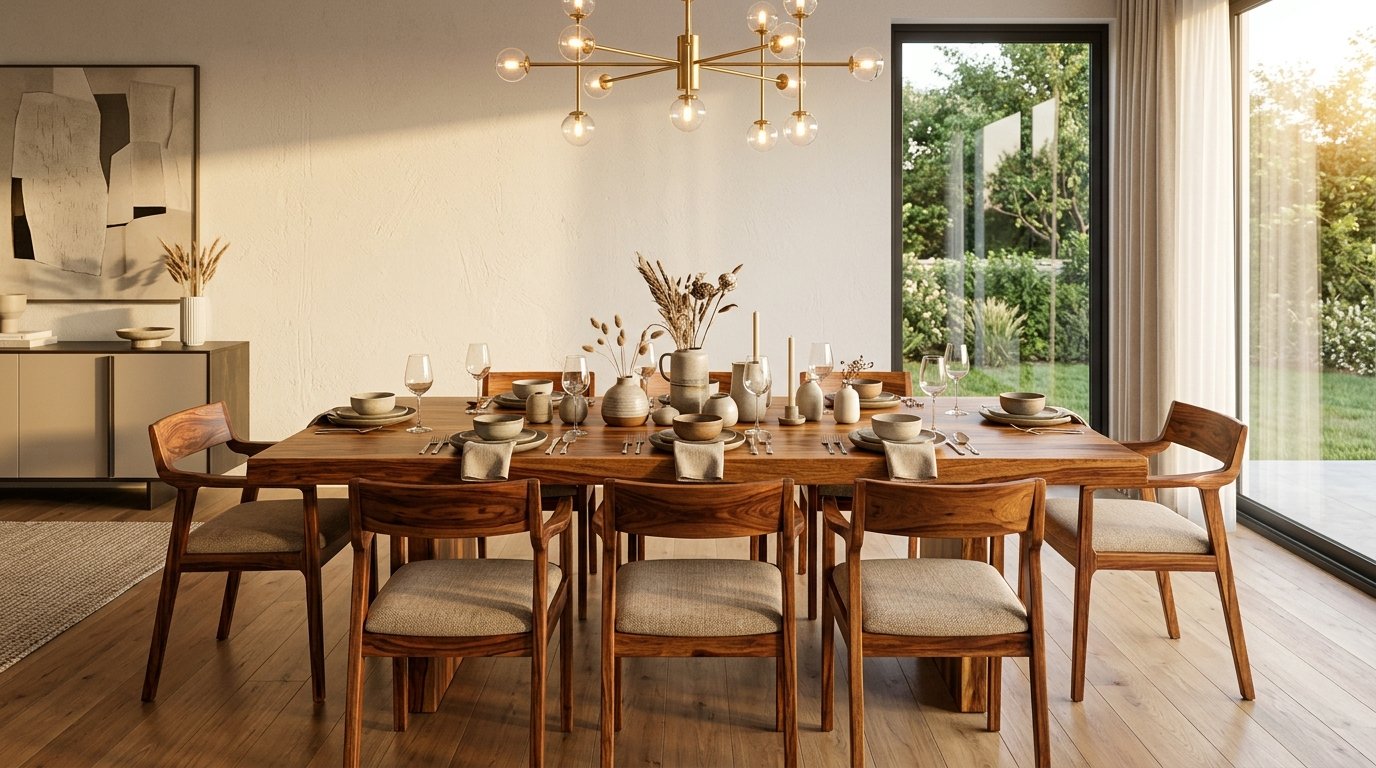 How to Style a Solid Wood Dining Table: From Everyday Dinners to Festive Banquets